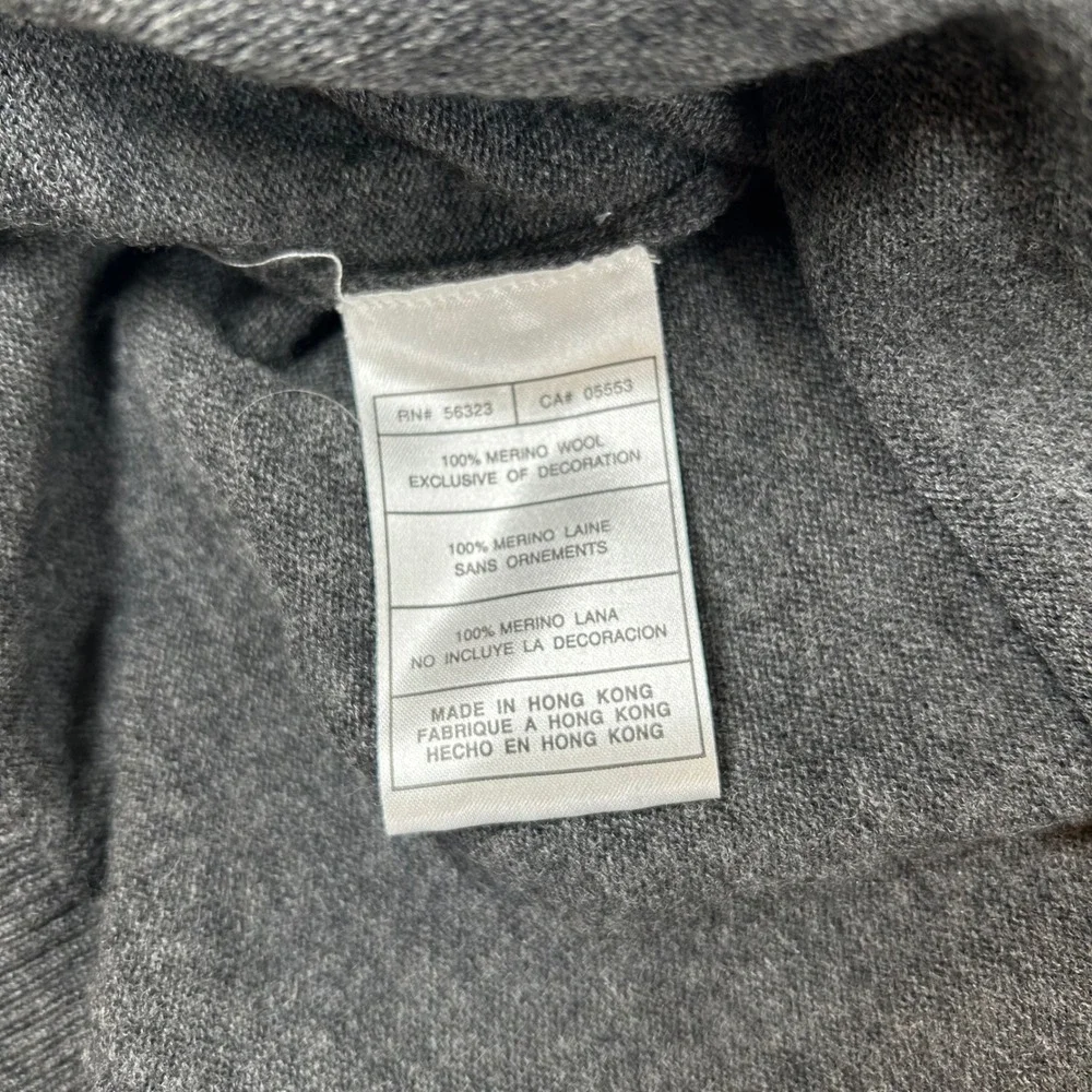 Nike Golf Sweater Vest Mens Large Gray 100% Merino Wool V-Neck Sleeveless Knit